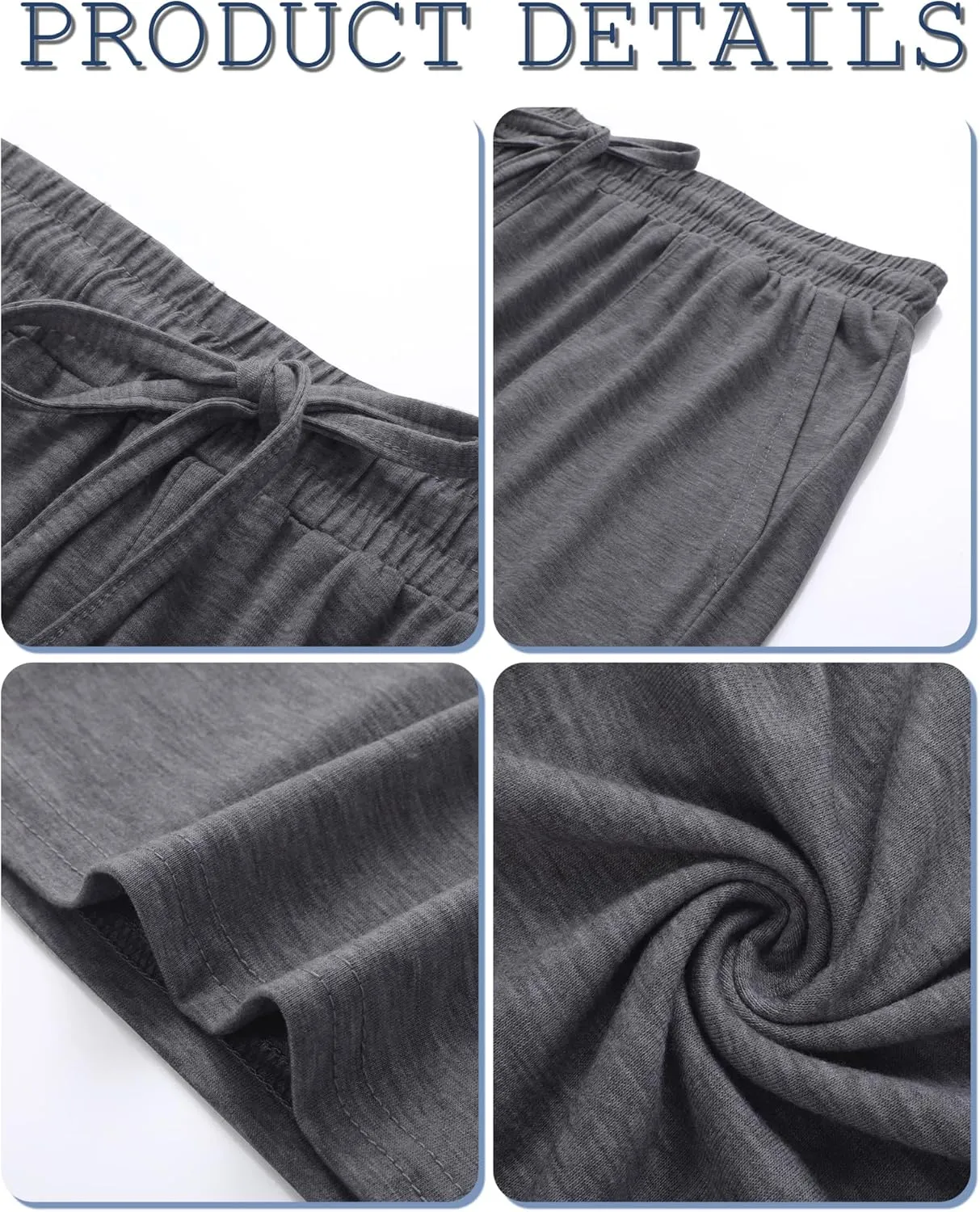 3 Pack Plus Size Pants for Women Wide Leg Casual Pant Drawstring Stretchy Waist Trousers with Pockets