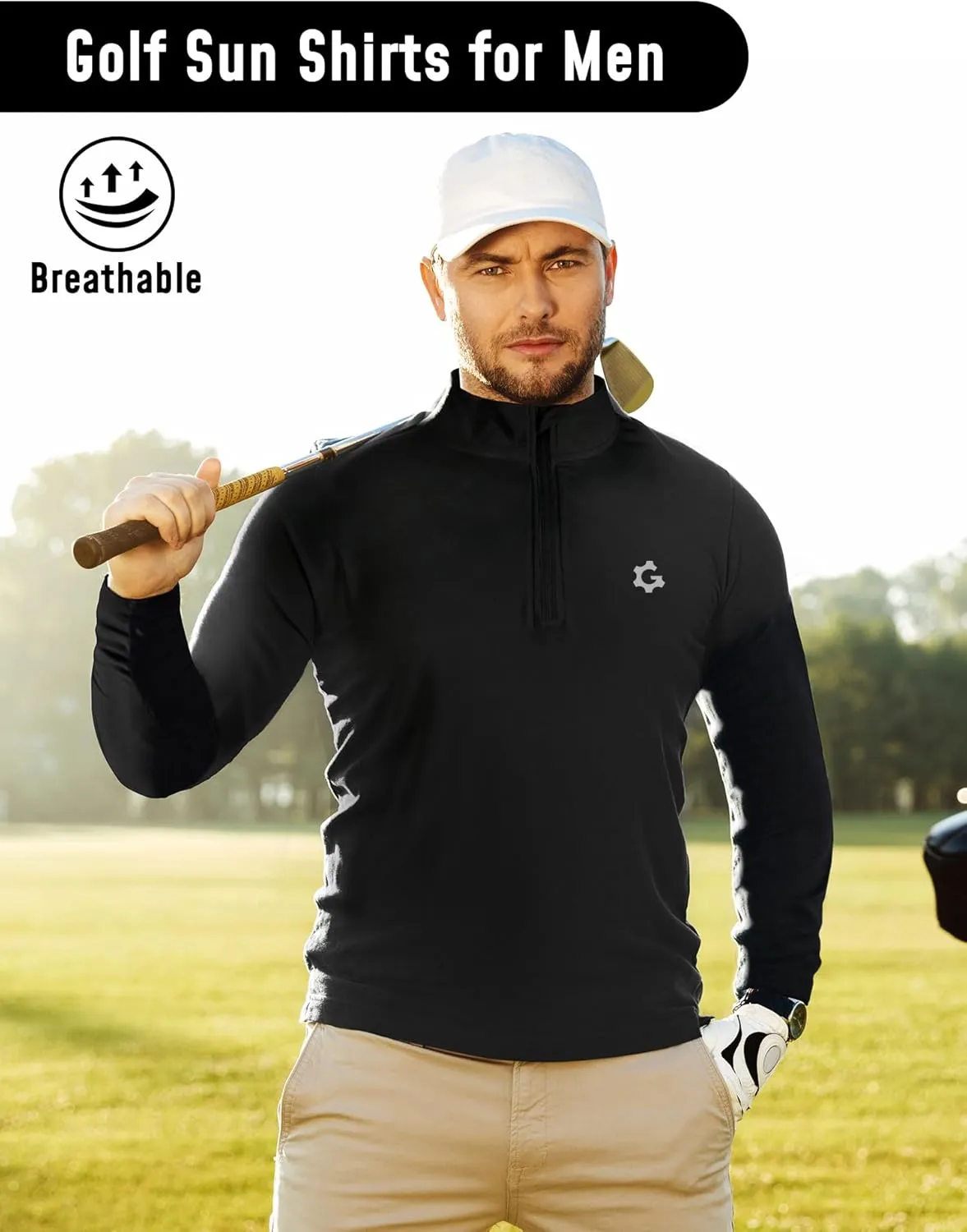 3Pack Quarter Zip Pullover Men Long Sleeve Sweatshirts Running Athletic Golf Gym Shirt Quick Dry