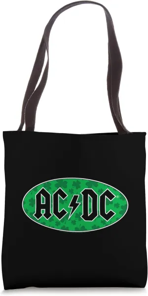 AC/DC Shamrock Oval Black Classic Logo Tote Bag
