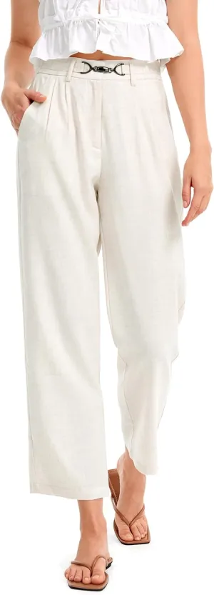 AFITNE Womens Linen Wide Leg Pants High Waist Casual Loose Palazzo Pants with Pockets Flowy Lounge Work Pants 28