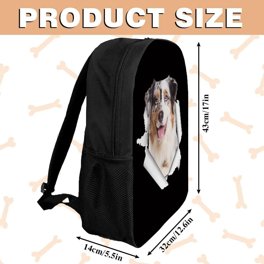Airedale Backpack Daypack Lovely Dog Print Bookbag Laptop Bag For Work Travel Hiking 17 Inch Black Lightweight Style 1