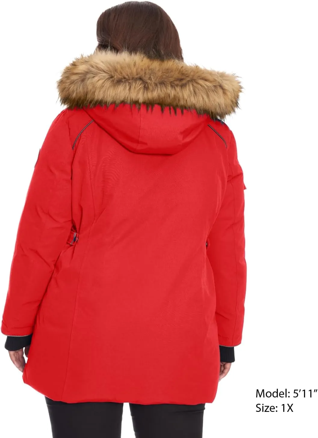 ALPINE NORTH Glacier Womens Vegan Down Winter Coat with Faux Fur Hood - Parka Jacket for Women