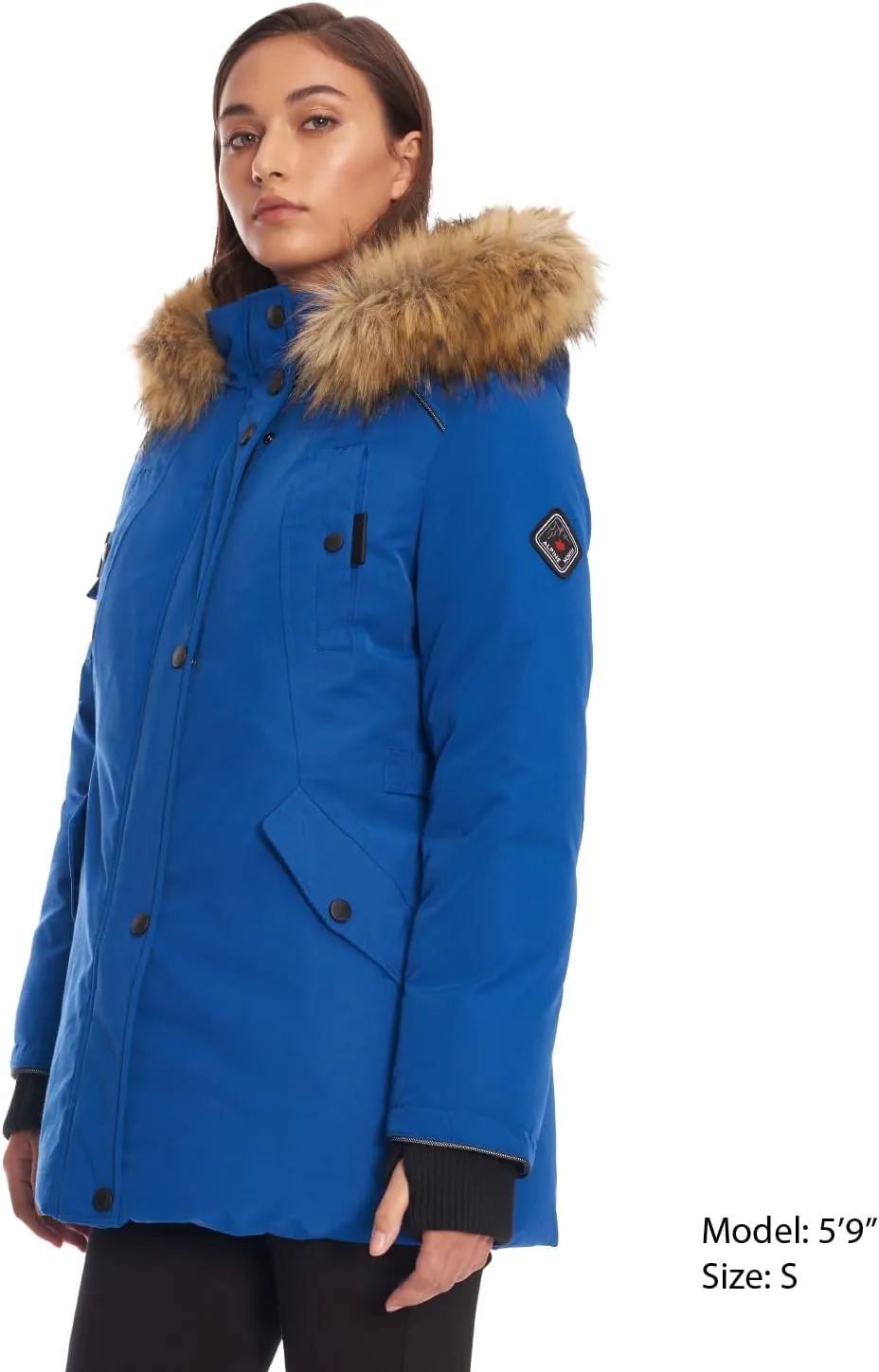 ALPINE NORTH Glacier Womens Vegan Down Winter Coat with Faux Fur Hood - Parka Jacket for Women