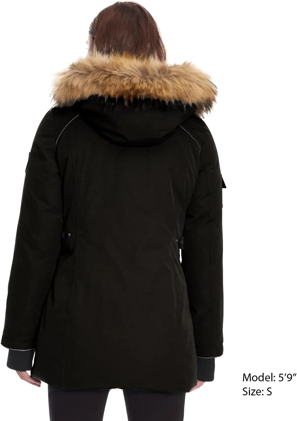 ALPINE NORTH Glacier Womens Vegan Down Winter Coat with Faux Fur Hood - Parka Jacket for Women