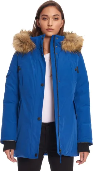 ALPINE NORTH Glacier Womens Vegan Down Winter Coat with Faux Fur Hood - Parka Jacket for Women