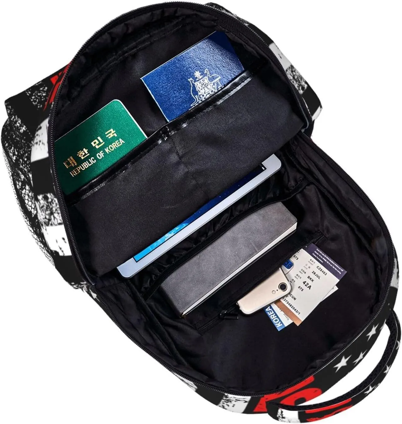 American Flag Baseball Team Backpack Casual Pack Bag Laptop Backpack With Side Pocket Front Zipper Pocket Bookpack Travel Daypack Picnic Rucksack