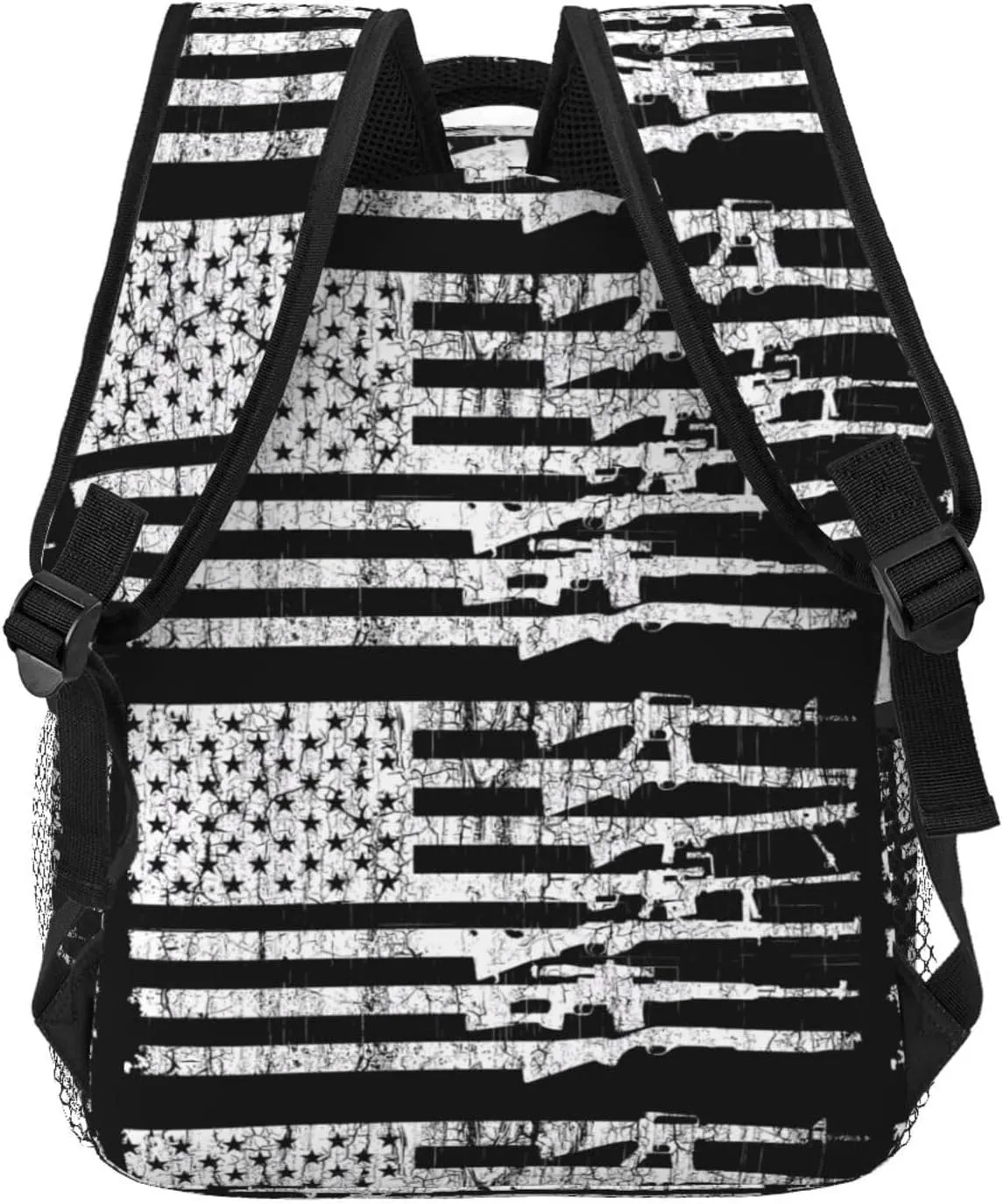 American Patriotic Flag Backpack Casual Pack Bag Laptop Backpack With Side Pocket Front Zipper Pocket Bookpack Travel Daypack Picnic Rucksack
