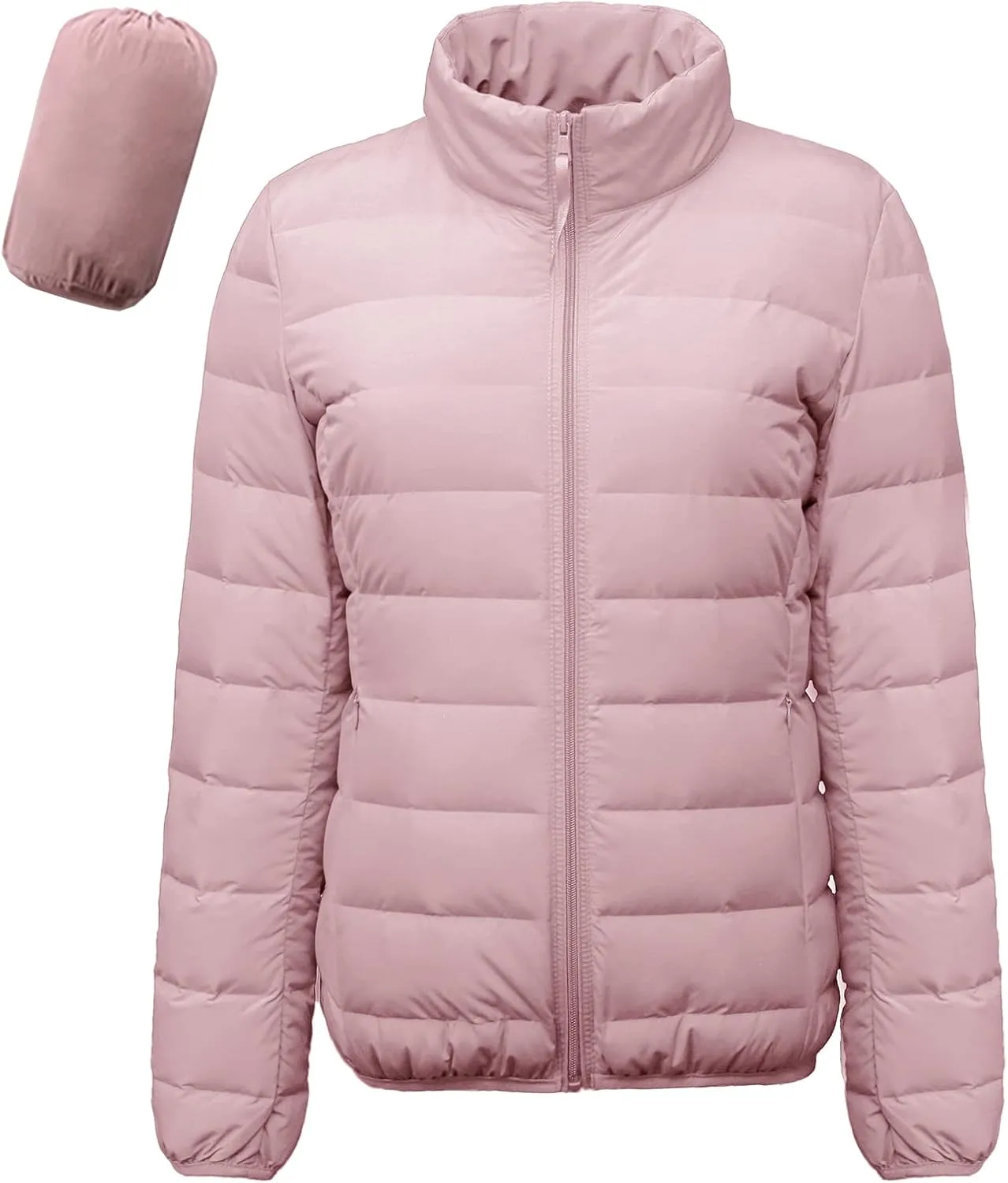 Amxiway Women's Ultra Light Weight Packable Coat Outdoor Puffer Short Down Jacket