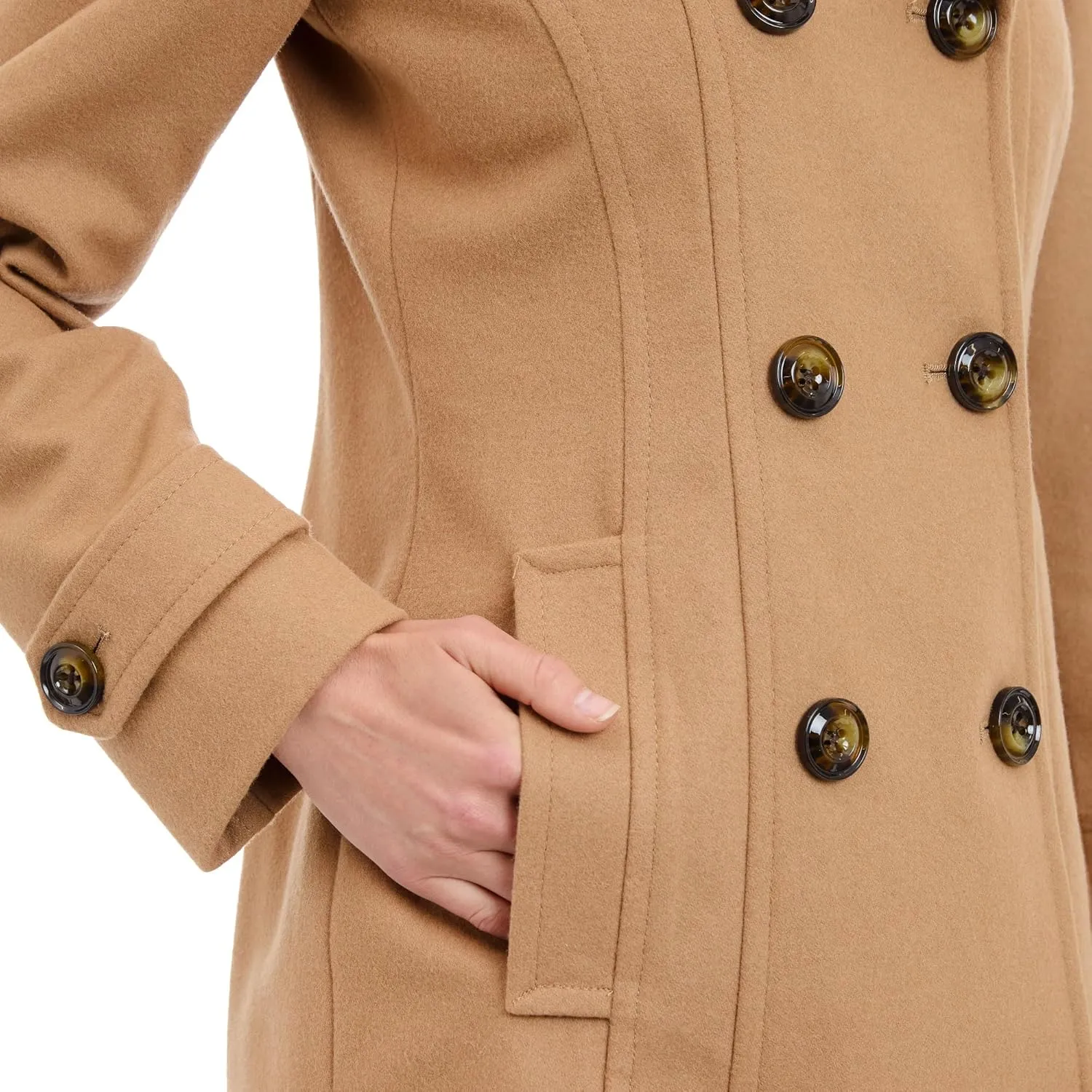 Anne Klein Women's Classic Double Breasted Coat Plus Size