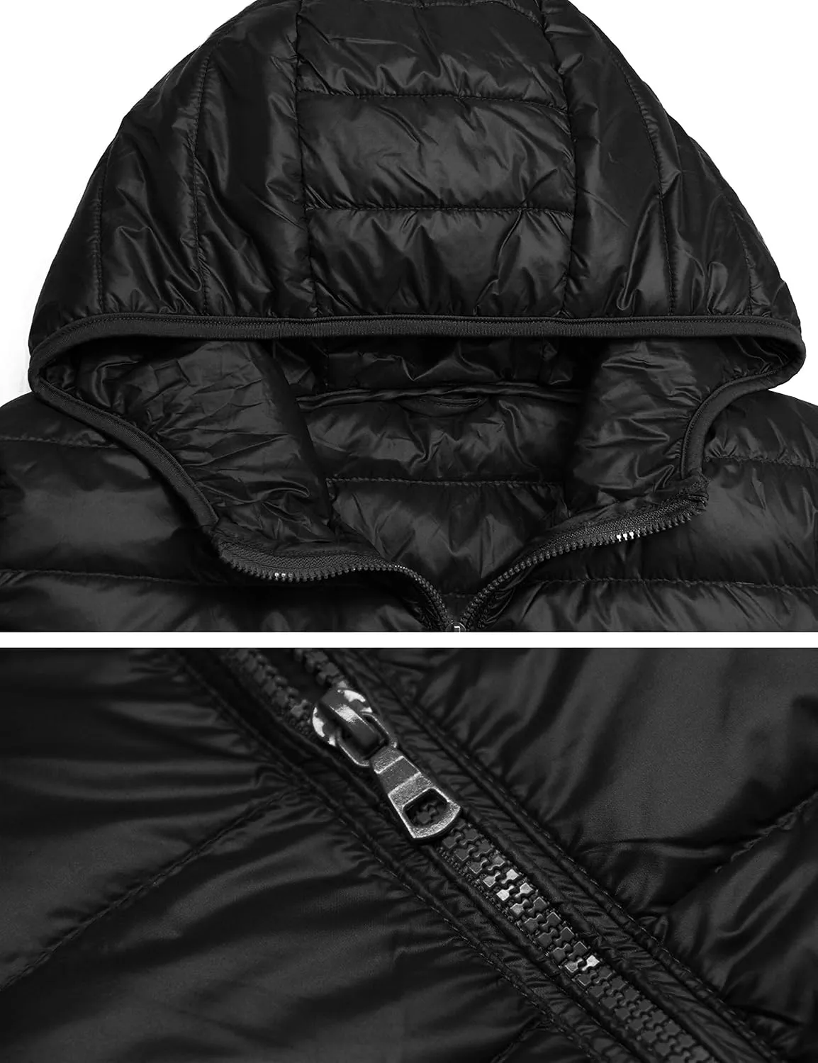 AONTUS Women'sShort Down Jacket Coat Short Outwear Hooded Packable Ultra Light Weight