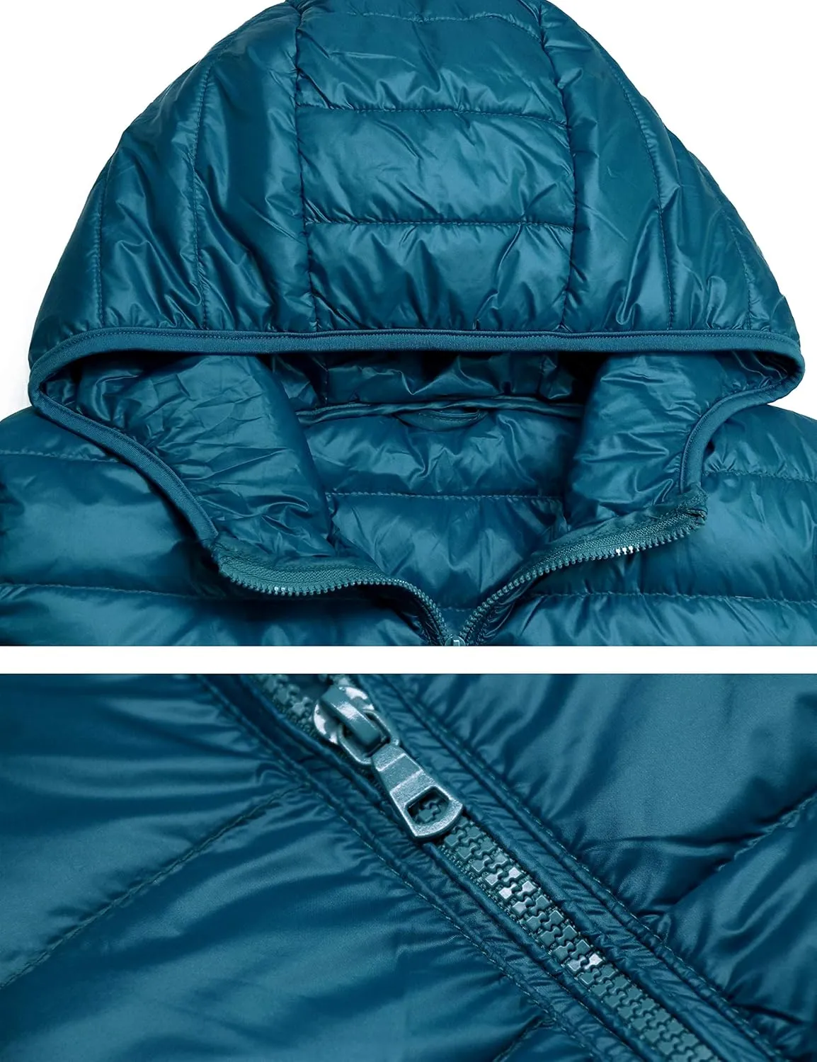 AONTUS Women'sShort Down Jacket Coat Short Outwear Hooded Packable Ultra Light Weight