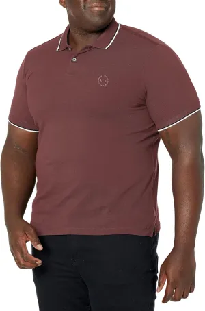Armani Exchange Men's Classic Cotton Piquet Polo with Tipping