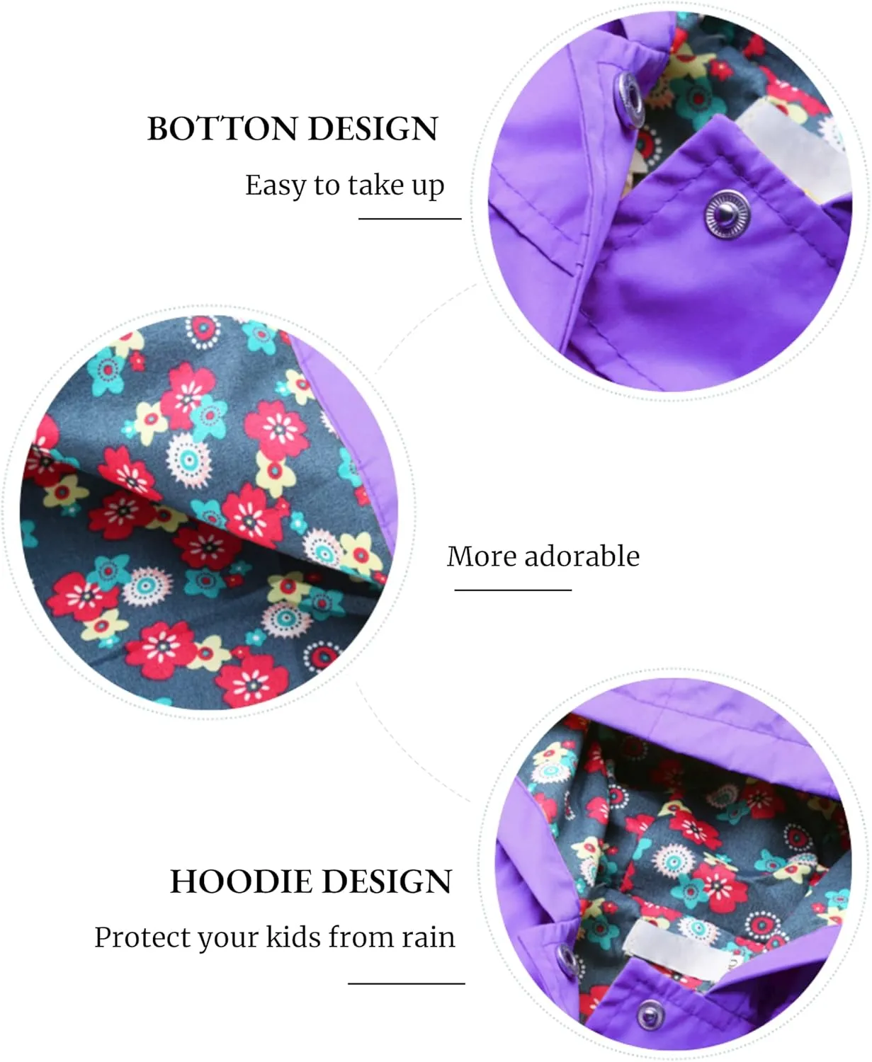 Arshiner Girl Baby Kid Waterproof Hooded Coat Jacket Outwear Raincoat Hoodies
