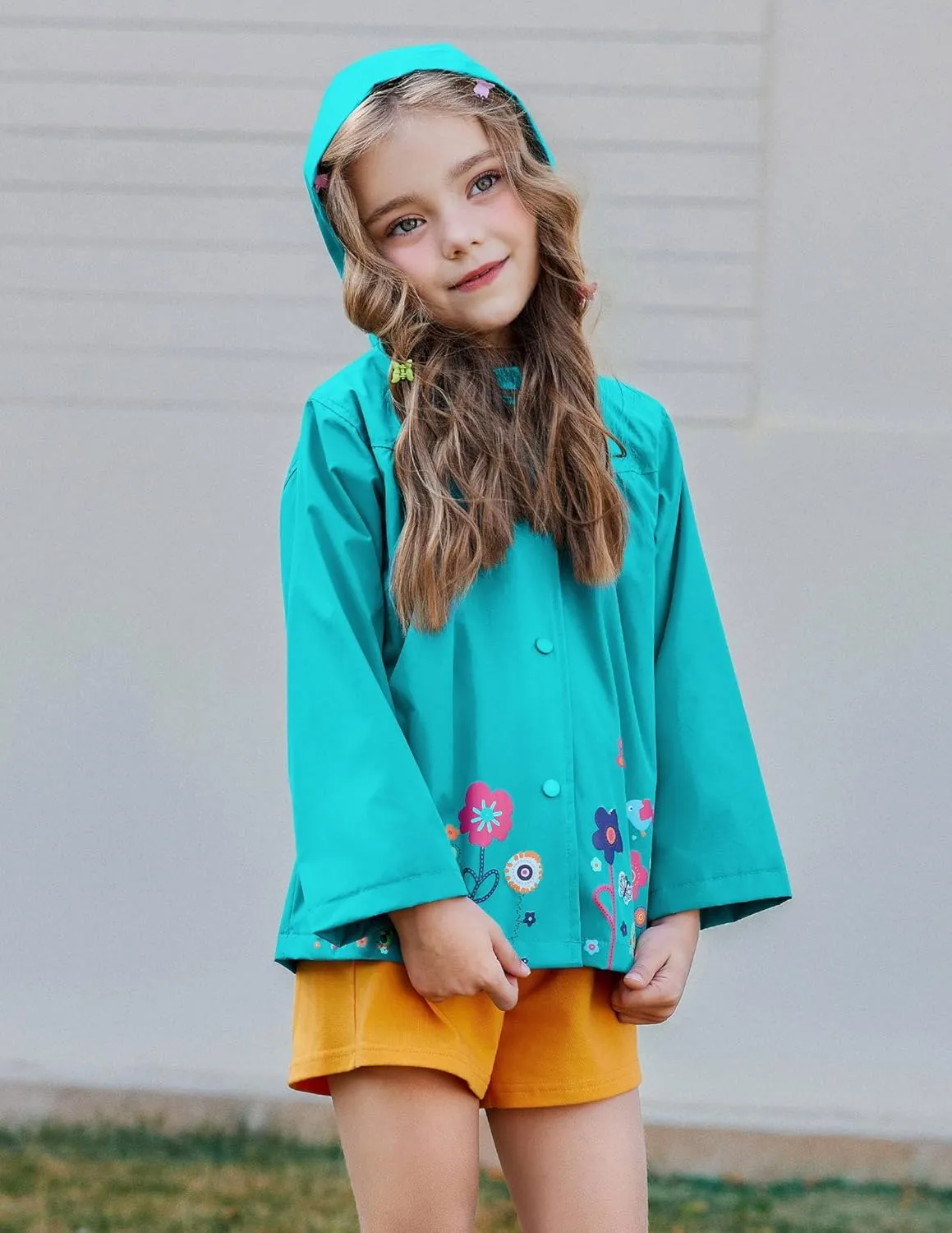 Arshiner Girl Baby Kid Waterproof Hooded Coat Jacket Outwear Raincoat Hoodies