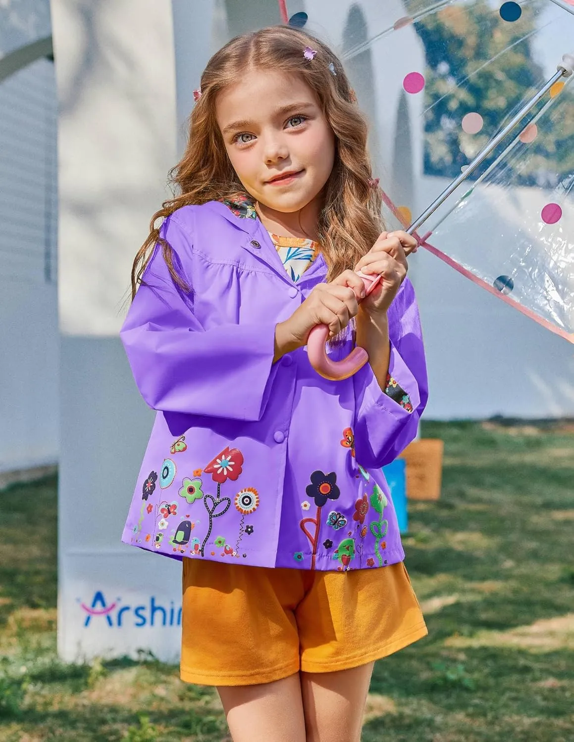 Arshiner Girl Baby Kid Waterproof Hooded Coat Jacket Outwear Raincoat Hoodies