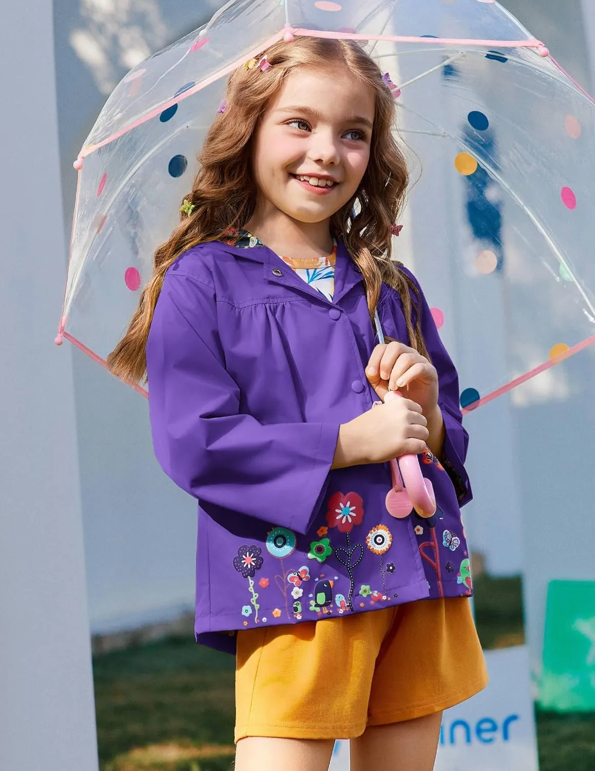 Arshiner Girl Baby Kid Waterproof Hooded Coat Jacket Outwear Raincoat Hoodies
