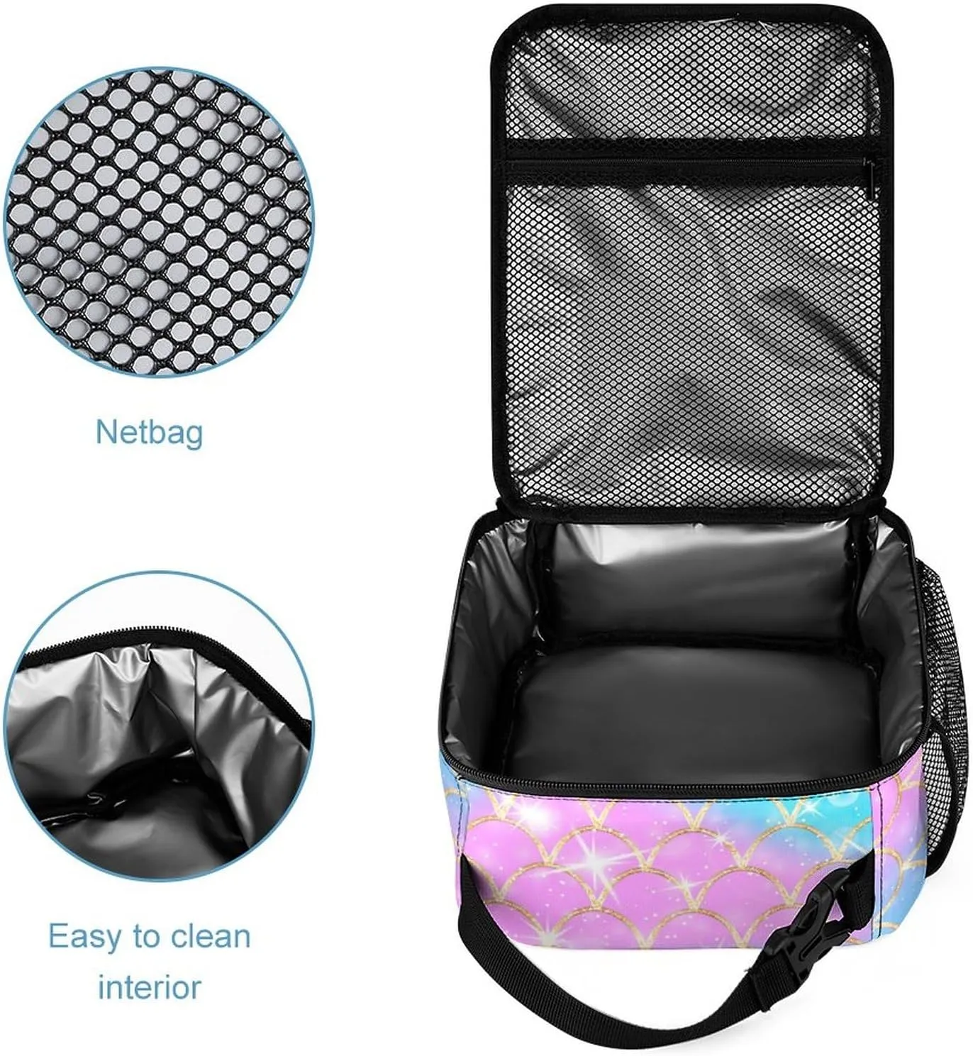 Artsadd Mermaid Backpack with Name Personalized Mermaid Gifts Bags Name Backpack Travel Laptop Backpack 3 Piece Backpack Set