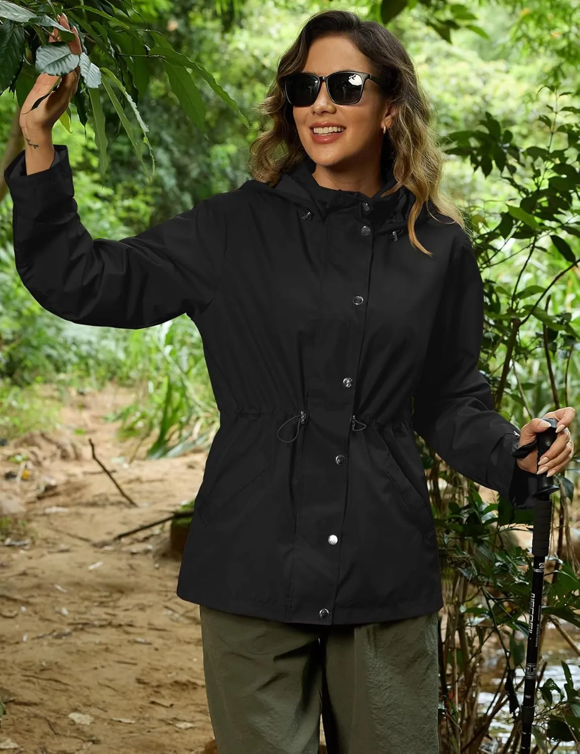 Avoogue Rain Jacket for Women Waterproof Lightweight Hooded Raincoat for Hiking Travel Outdoor