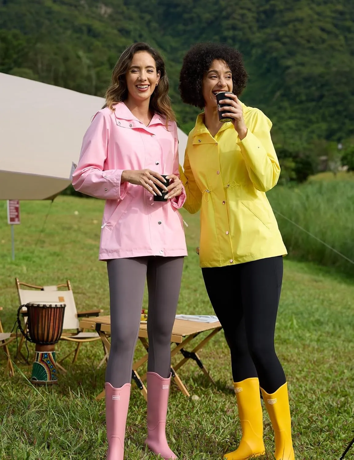 Avoogue Rain Jacket for Women Waterproof Lightweight Hooded Raincoat for Hiking Travel Outdoor
