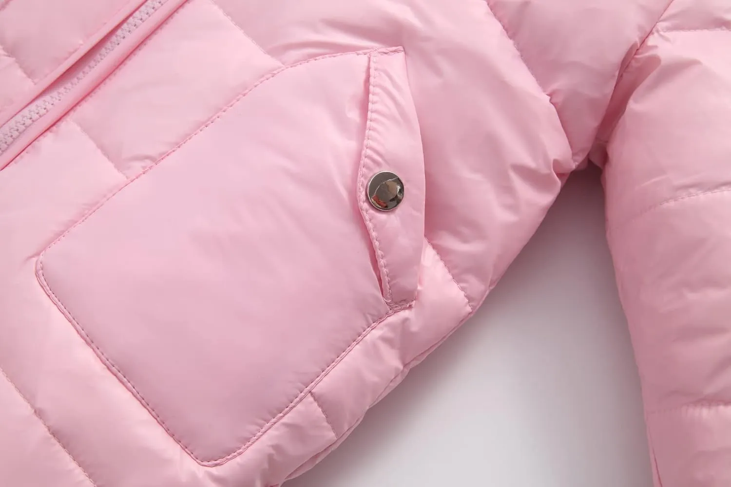 Baby Snowsuit Infant Baby Boys Girls Romper Winter Down Jacket Hooded Outwear Toddler Jumpsuit, Pink 12-15 Months