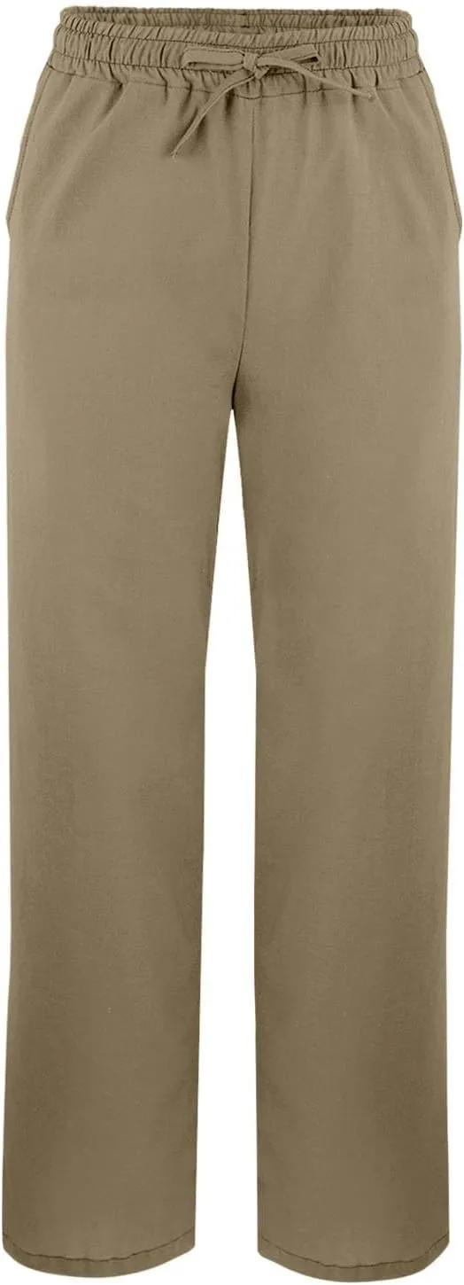 Baggy Linen Pants Women Summer Boho Lightweight High Waist Palazzo Pant Loose Comfy Straight Leg Pants with Pockets