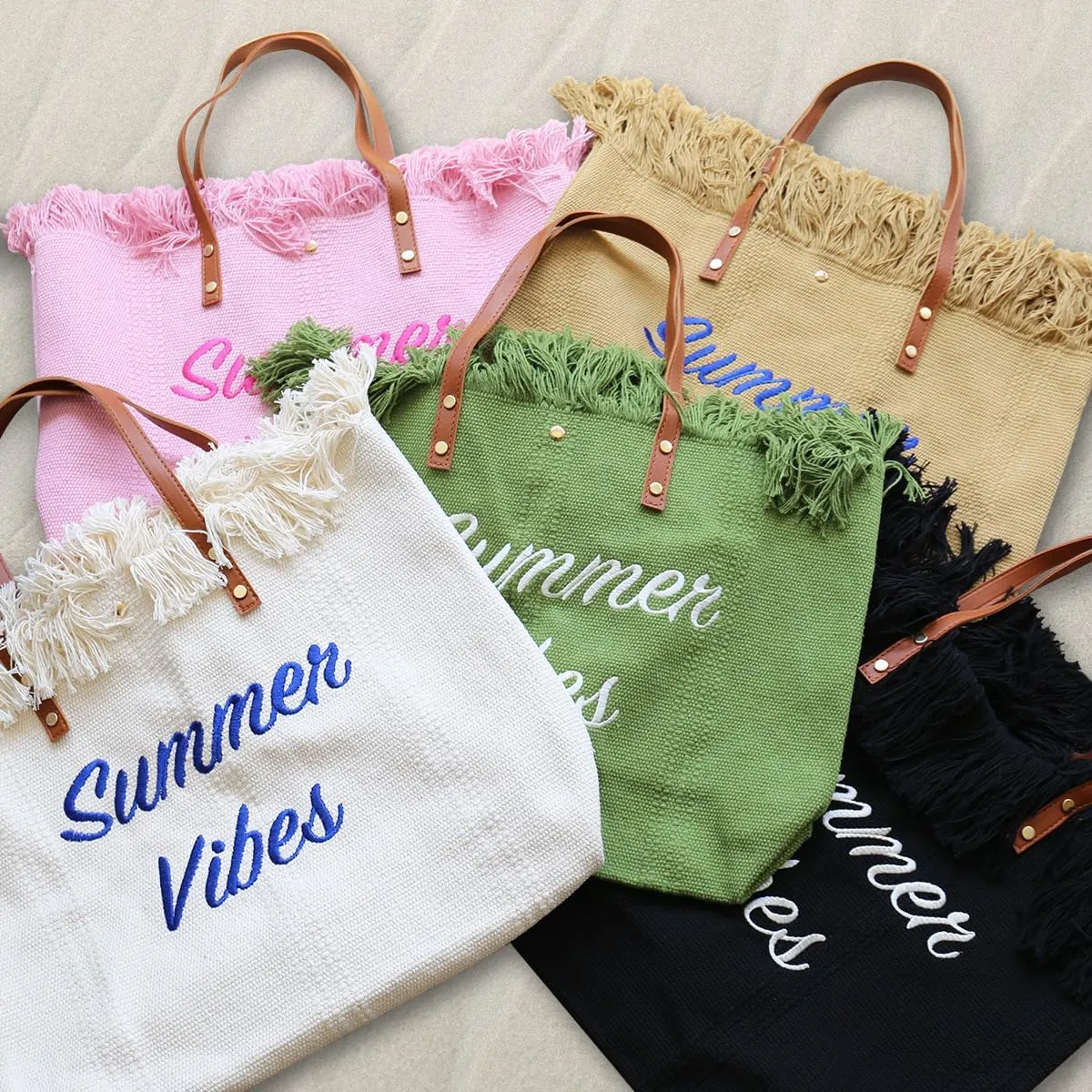 Beach Bag Straw Fringe Summer Shopper Travel Tote Large Weekend Handbag