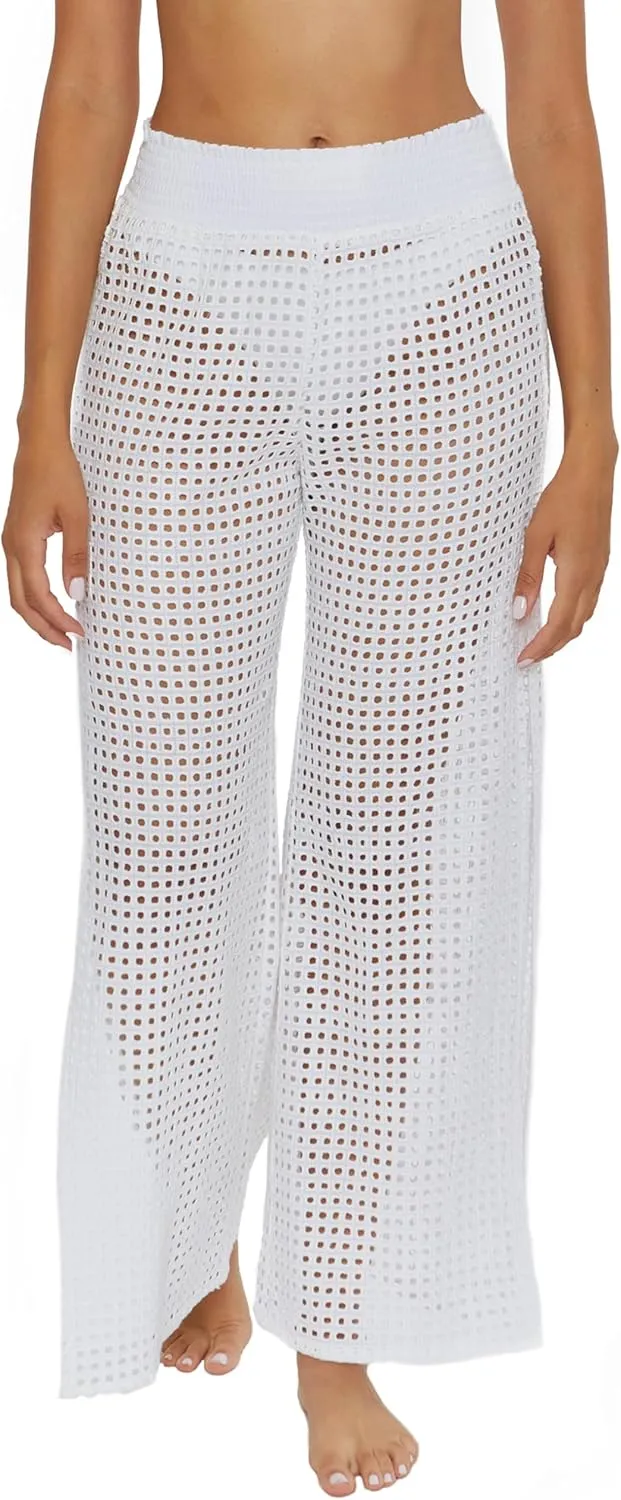BECCA womens Gauzy & Mesh Pants, Casual, High Side Slits, Beach Cover Ups for Women