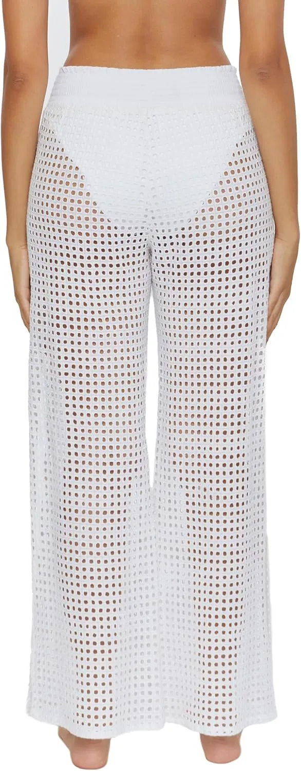 BECCA womens Gauzy & Mesh Pants, Casual, High Side Slits, Beach Cover Ups for Women