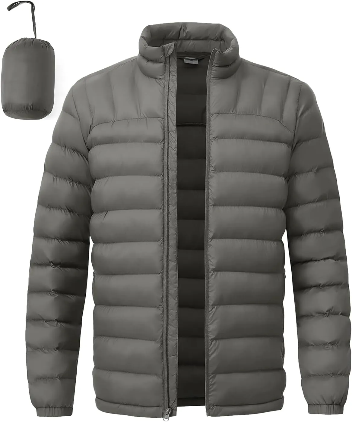 BGOWATU Men's Lightweight Packable Puffer Jacket Warm Winter Jacket for Men Down Alternative Puffy Coat