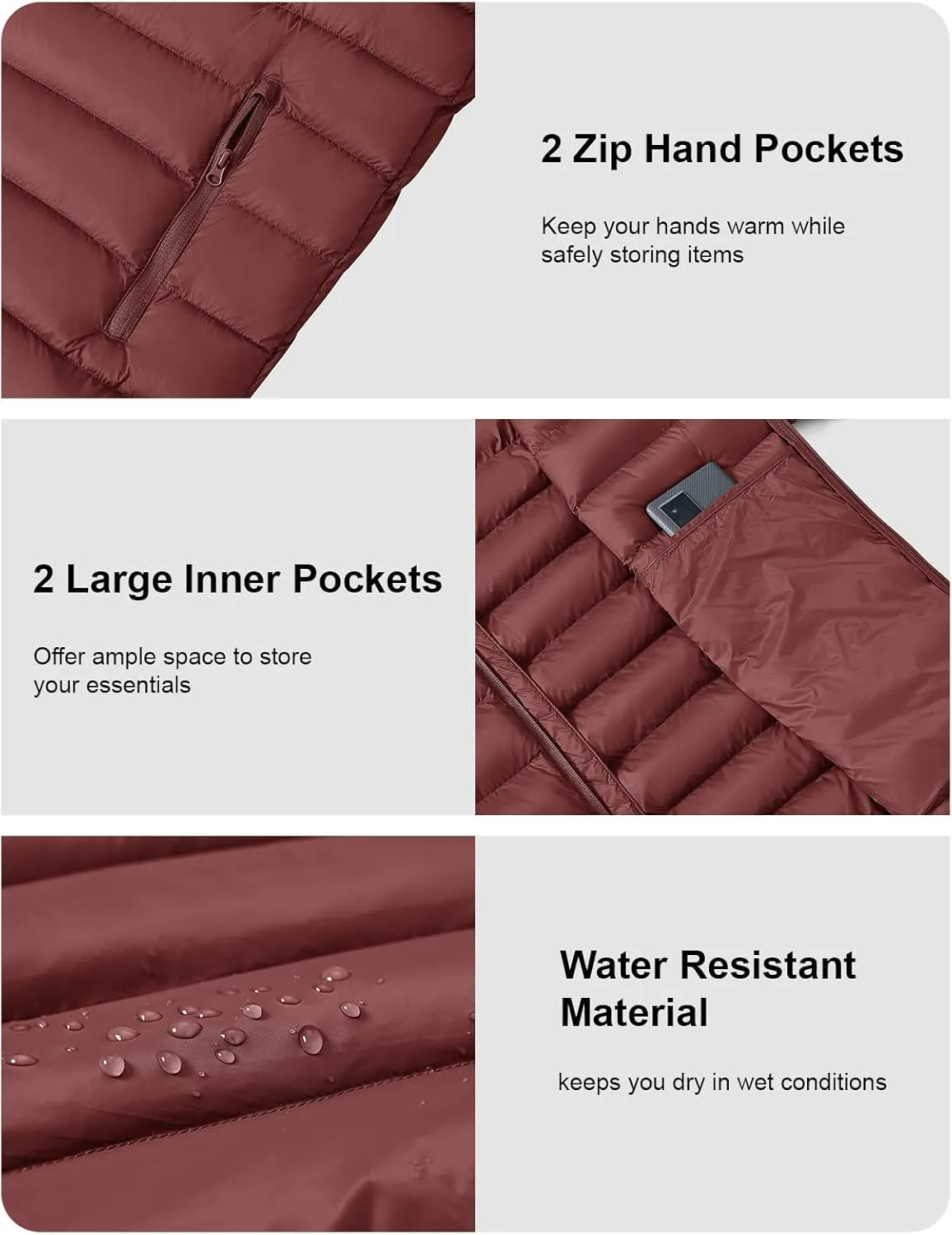 BGOWATU Men's Lightweight Packable Puffer Jacket Warm Winter Jacket for Men Down Alternative Puffy Coat