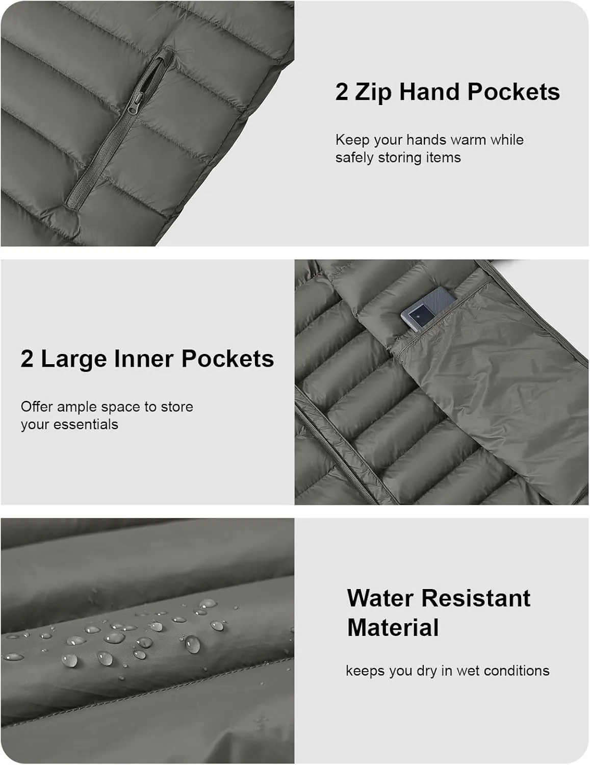 BGOWATU Men's Lightweight Packable Puffer Jacket Warm Winter Jacket for Men Down Alternative Puffy Coat