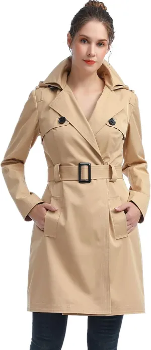BGSD Women Gabby Waterproof Hooded Trench Coat - Regular & Plus Size