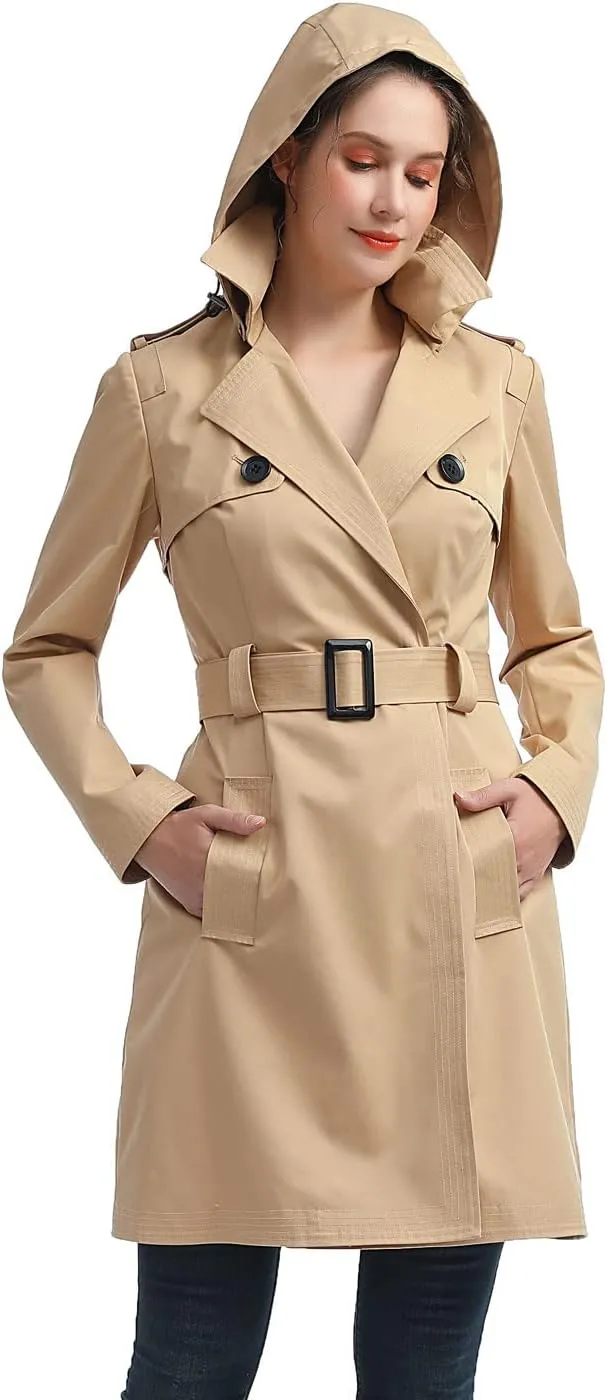 BGSD Women Gabby Waterproof Hooded Trench Coat - Regular & Plus Size