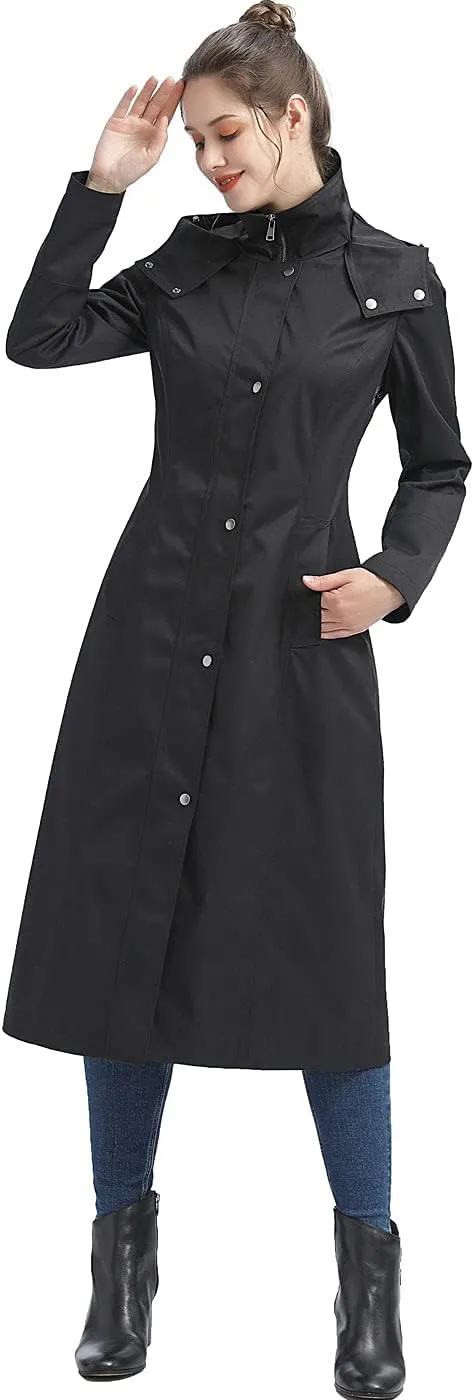 BGSD Women Kathy Waterproof Hooded Long Rain Coat - Regular & Plus Size