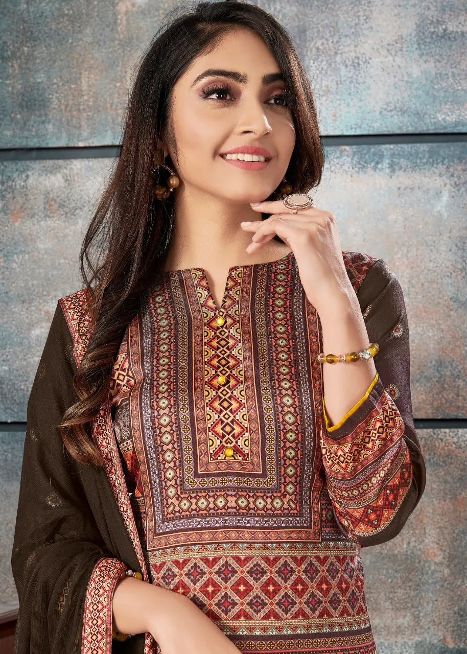 Bipson Elegance Tusser silk Authentic fabric Casual Wear Salwar Suit