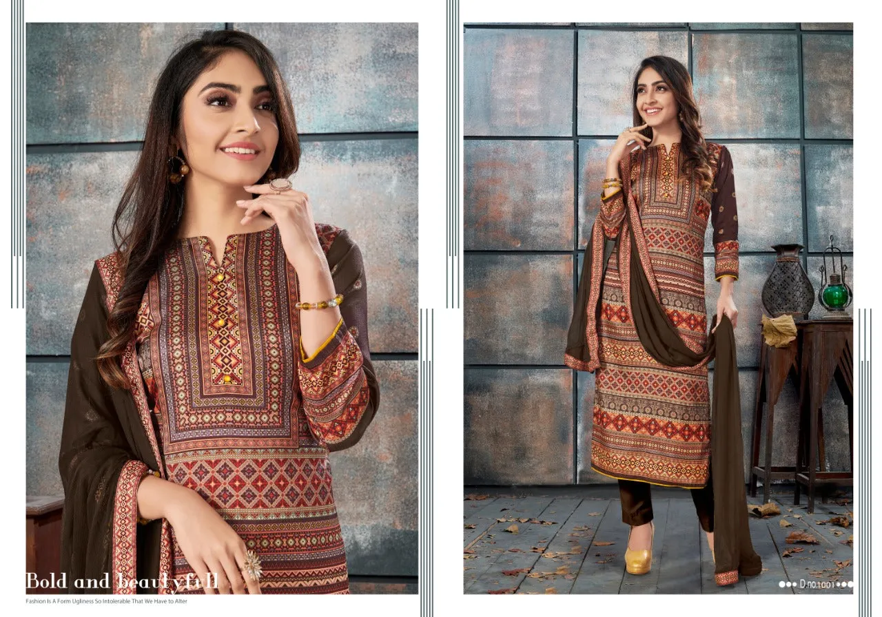 Bipson Elegance Tusser silk Authentic fabric Casual Wear Salwar Suit