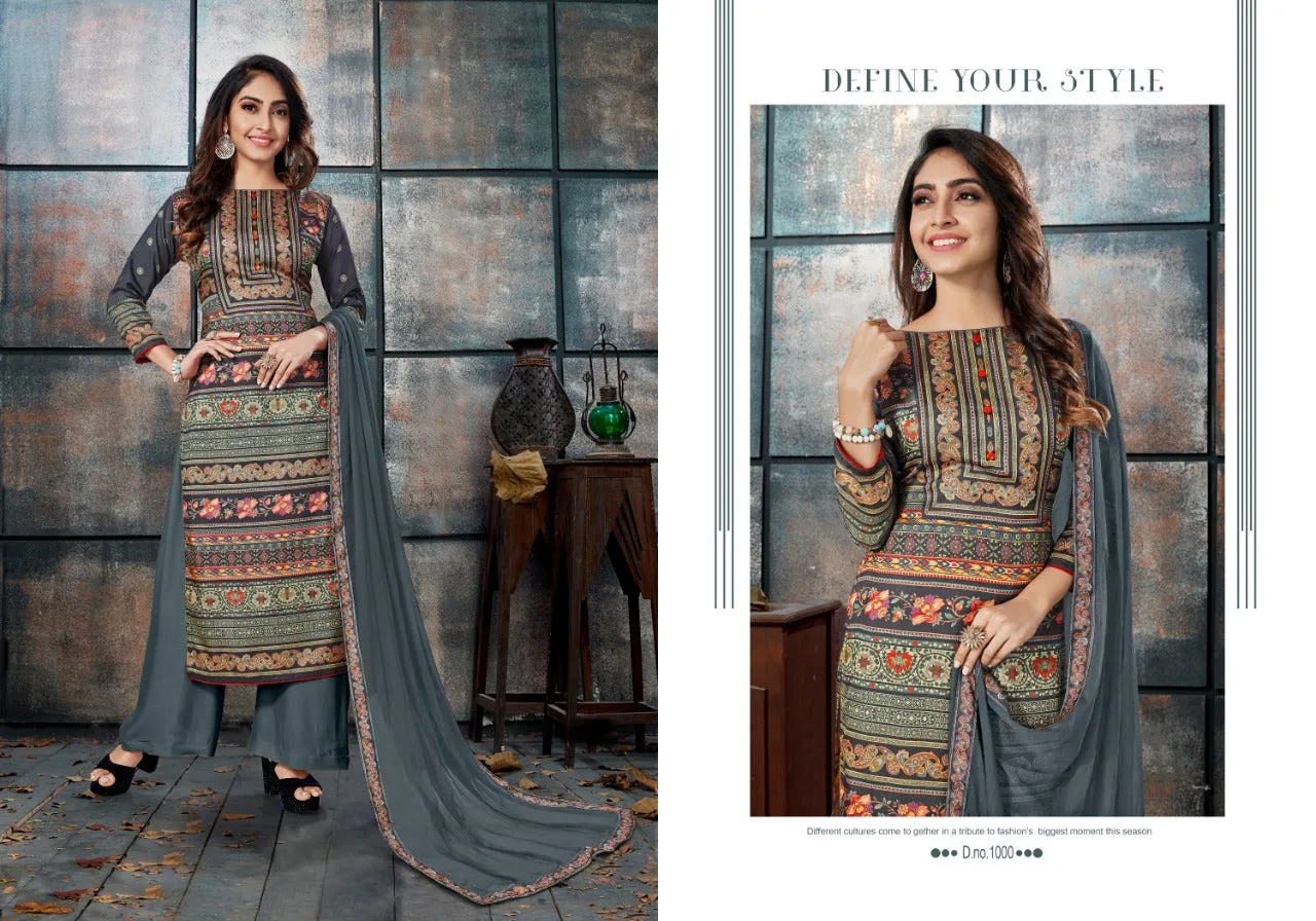 Bipson Elegance Tusser silk Authentic fabric Casual Wear Salwar Suit