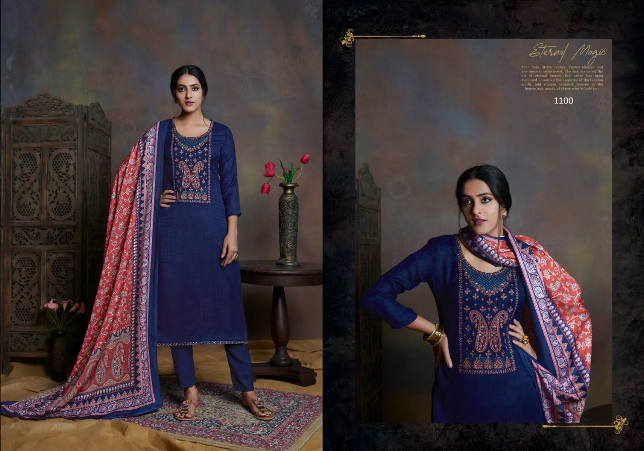Bipson Fashion Launched Kashmiri Beauty Pashmina Printed Embroidery Work Fancy Designer Salwar Kameez