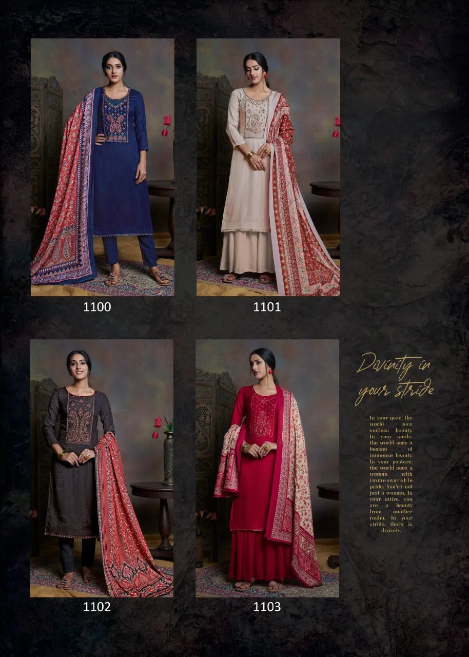 Bipson Fashion Launched Kashmiri Beauty Pashmina Printed Embroidery Work Fancy Designer Salwar Kameez