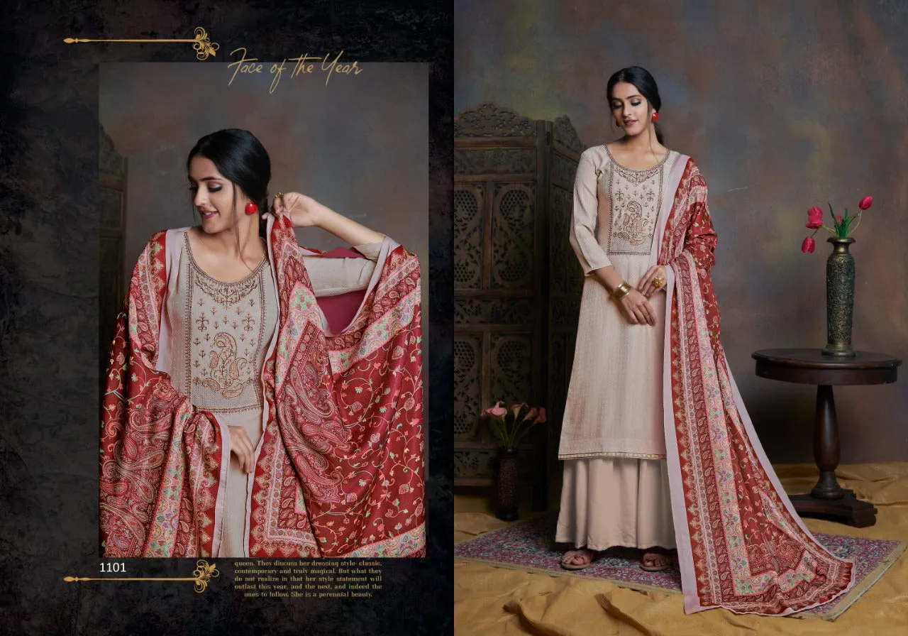 Bipson Fashion Launched Kashmiri Beauty Pashmina Printed Embroidery Work Fancy Designer Salwar Kameez