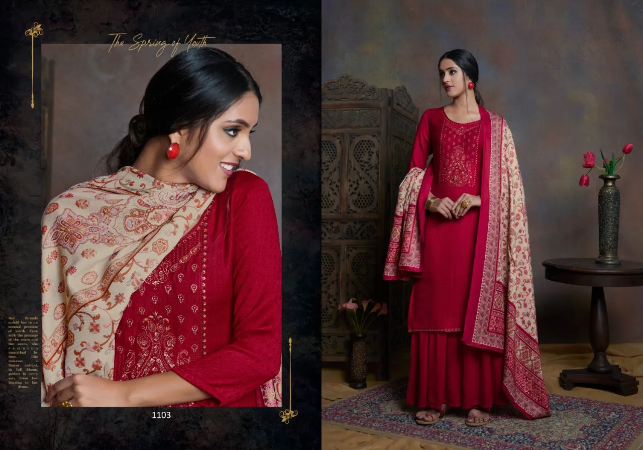 Bipson Fashion Launched Kashmiri Beauty Pashmina Printed Embroidery Work Fancy Designer Salwar Kameez