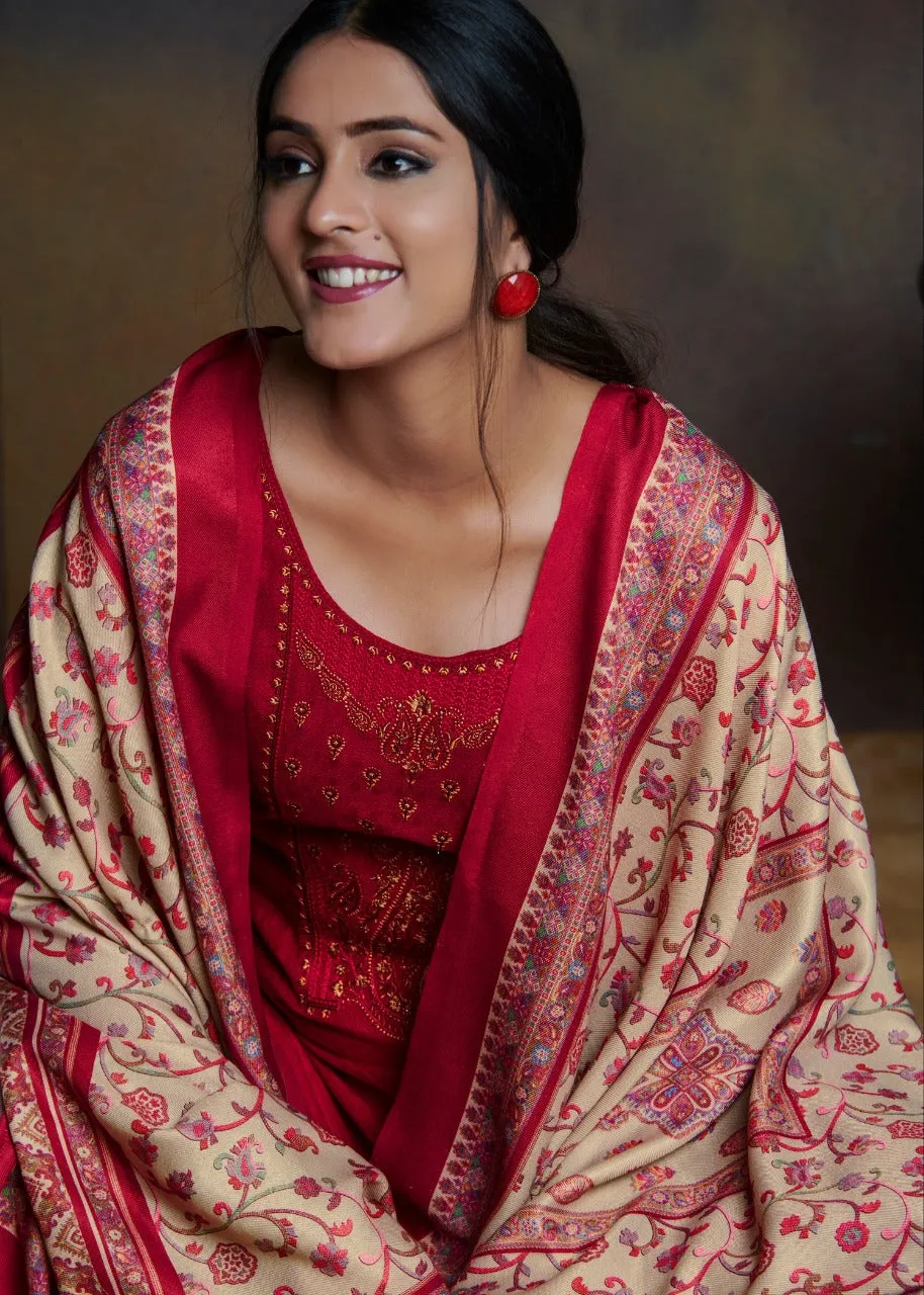 Bipson Fashion Launched Kashmiri Beauty Pashmina Printed Embroidery Work Fancy Designer Salwar Kameez