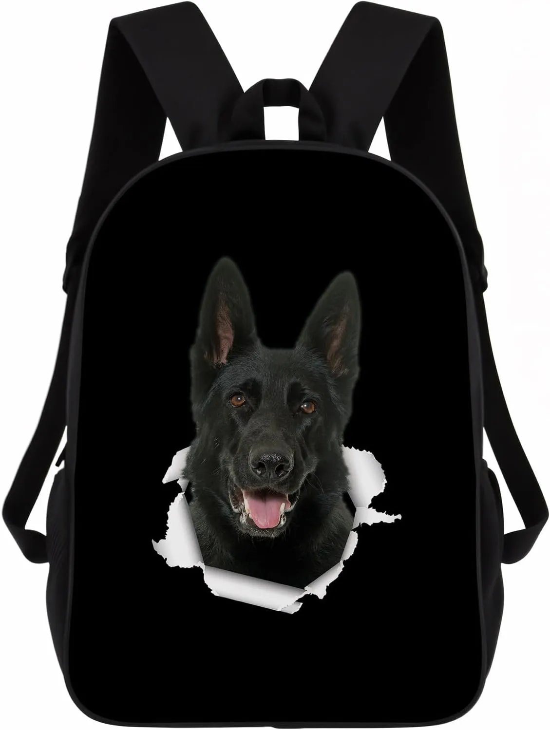 Black German Shepherd Dog Backpack Daypack Lovely Dog Print Bookbag Laptop Bag For Work Travel Hiking 17 Inch Black Lightweight Style 1