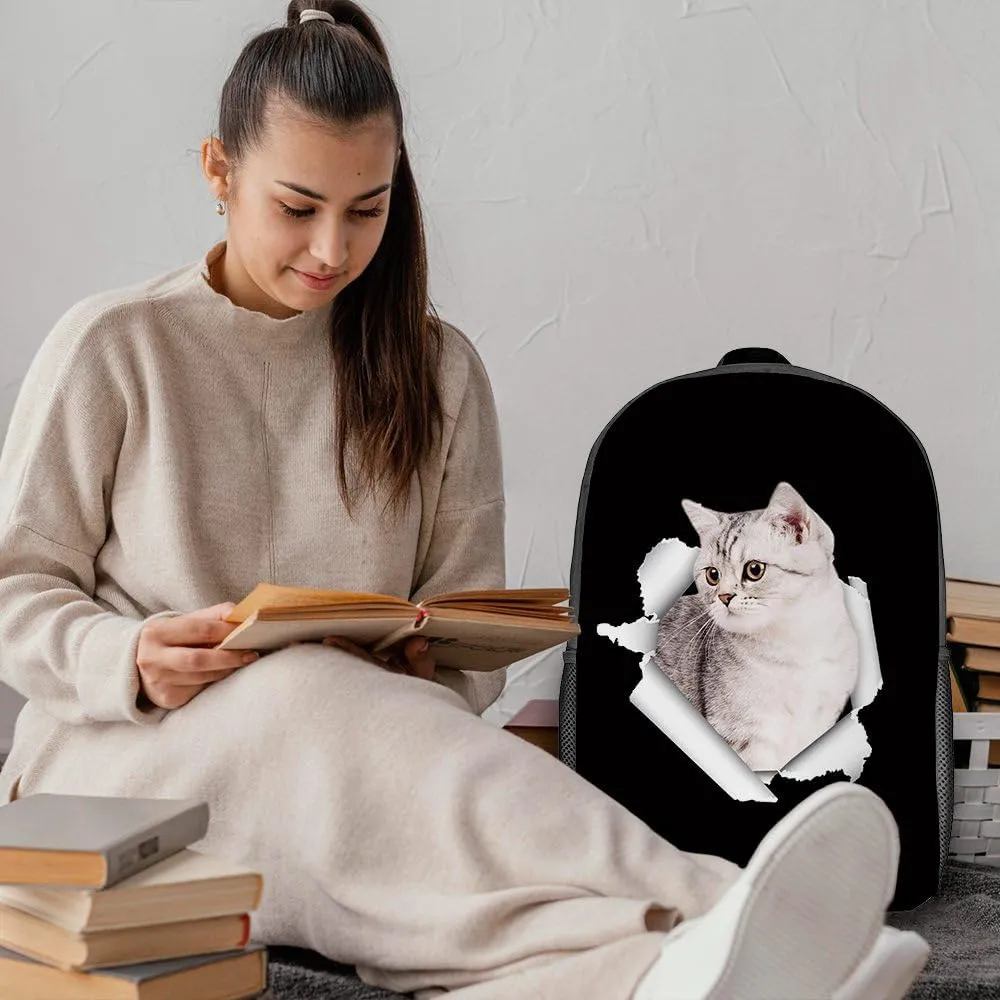 Black German Shepherd Dog Backpack Daypack Lovely Dog Print Bookbag Laptop Bag For Work Travel Hiking 17 Inch Black Lightweight Style 1