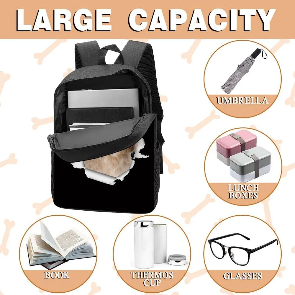 Black German Shepherd Dog Backpack Daypack Lovely Dog Print Bookbag Laptop Bag For Work Travel Hiking 17 Inch Black Lightweight Style 1
