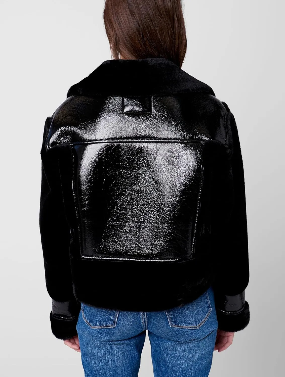 [BLANKNYC] Womens Vegan Leather Bonded Moto Jacket