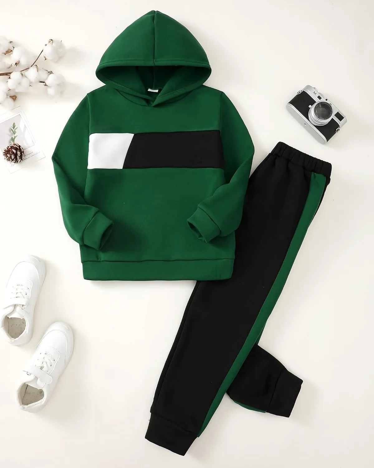 Boy Clothes Kids Boys Fall Winter Outfits Long Sleeve Fleece Hooded Tracksuit Sweatshirt Tops Jogging Sweatpants