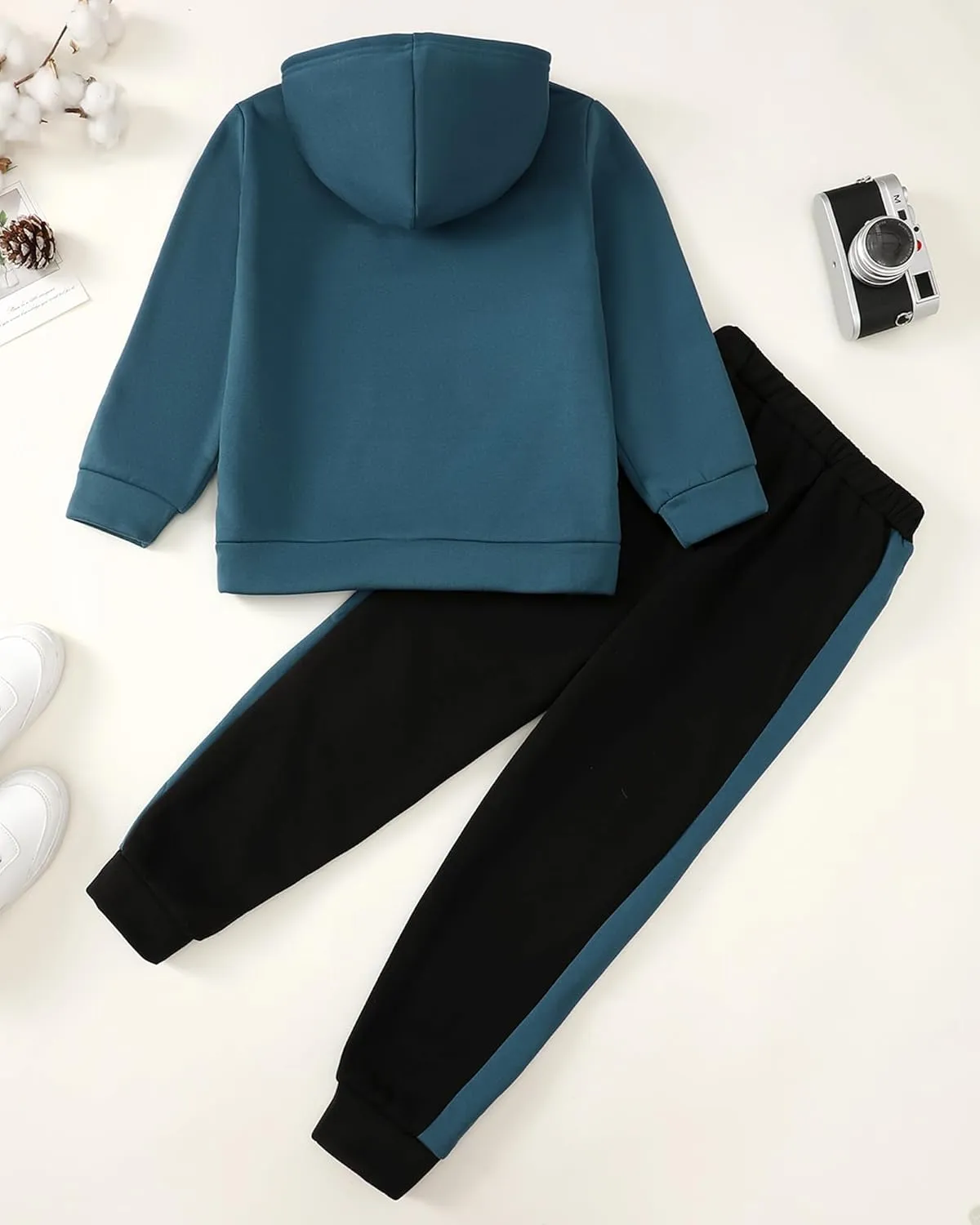 Boy Clothes Kids Boys Fall Winter Outfits Long Sleeve Fleece Hooded Tracksuit Sweatshirt Tops Jogging Sweatpants