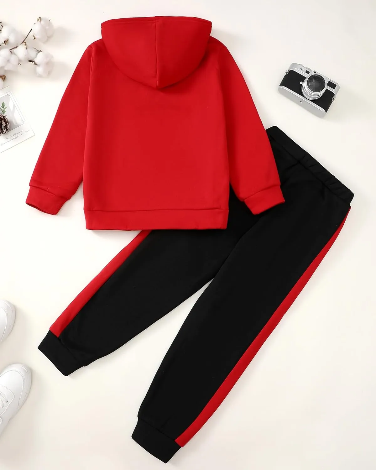 Boy Clothes Kids Boys Fall Winter Outfits Long Sleeve Fleece Hooded Tracksuit Sweatshirt Tops Jogging Sweatpants