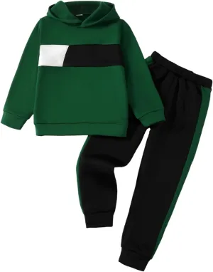 Boy Clothes Kids Boys Fall Winter Outfits Long Sleeve Fleece Hooded Tracksuit Sweatshirt Tops Jogging Sweatpants